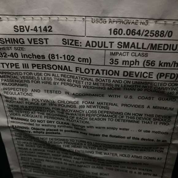 2 Stearns life jackets Adult s/m & l/xl EUC - Picture 4 of 5